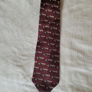 Sophisticated Burgundy Horse Pattern Tie